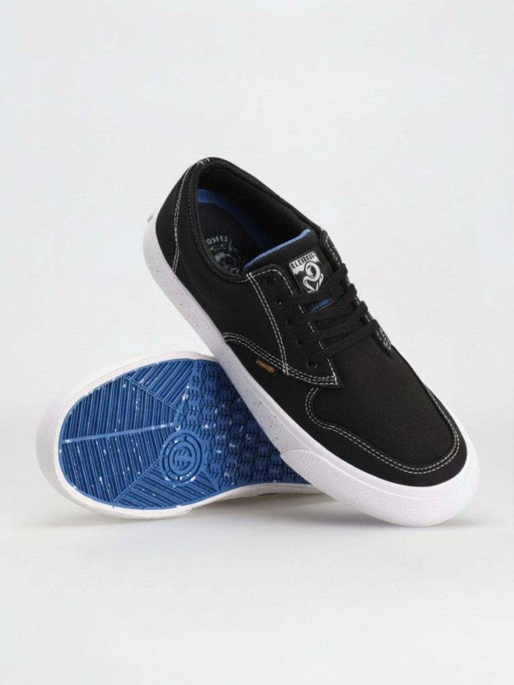 Element Boys Skate Shoes Black Canvas Sneakers Youth Size 7